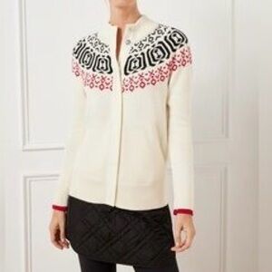Talbots Fair Isle Snap Cardigan